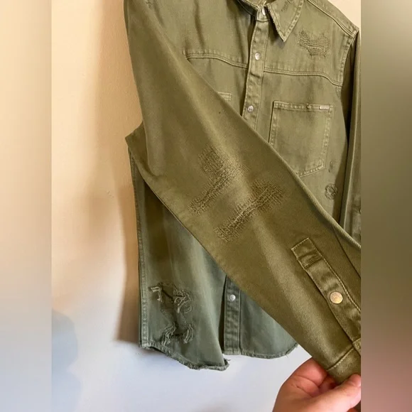 NEW W/O TAG | Men’s Zara Green Denim Jacket - Picture 6 of 6